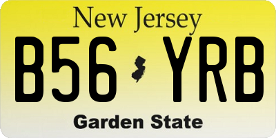 NJ license plate B56YRB