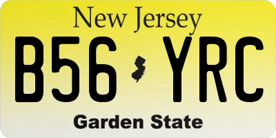 NJ license plate B56YRC