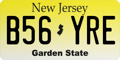 NJ license plate B56YRE