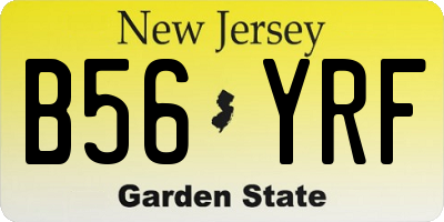 NJ license plate B56YRF