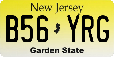 NJ license plate B56YRG