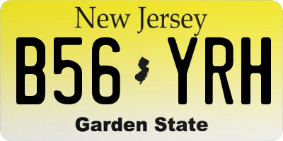 NJ license plate B56YRH