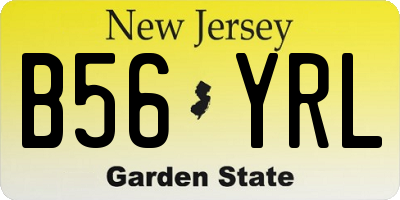 NJ license plate B56YRL