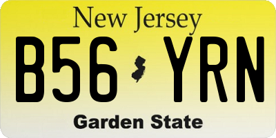 NJ license plate B56YRN