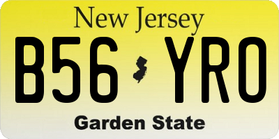NJ license plate B56YRO