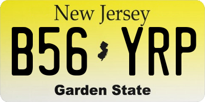 NJ license plate B56YRP