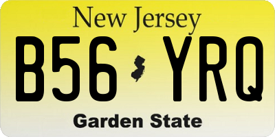 NJ license plate B56YRQ