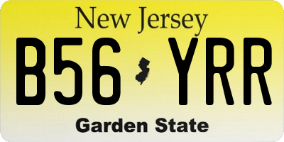 NJ license plate B56YRR