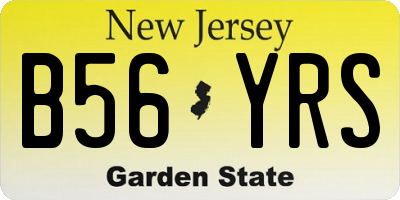 NJ license plate B56YRS