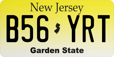 NJ license plate B56YRT