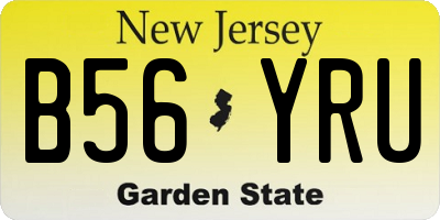 NJ license plate B56YRU