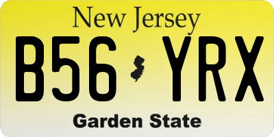 NJ license plate B56YRX