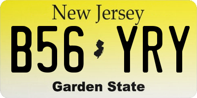 NJ license plate B56YRY