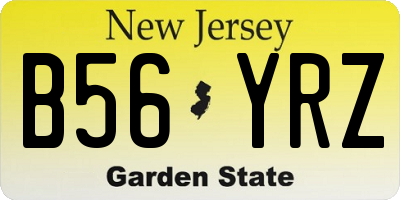 NJ license plate B56YRZ
