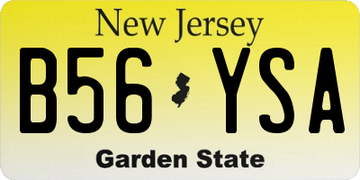 NJ license plate B56YSA