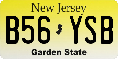 NJ license plate B56YSB