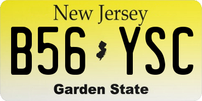 NJ license plate B56YSC