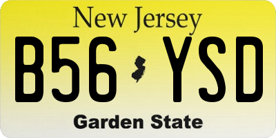 NJ license plate B56YSD