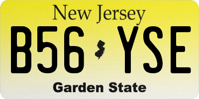 NJ license plate B56YSE