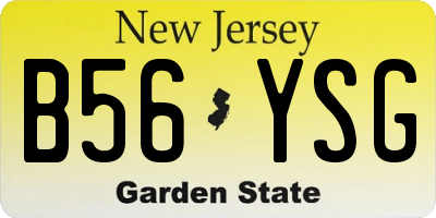 NJ license plate B56YSG