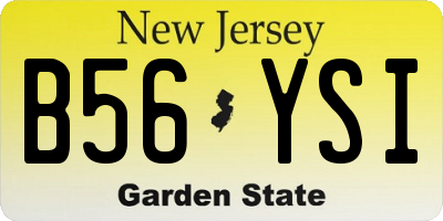 NJ license plate B56YSI