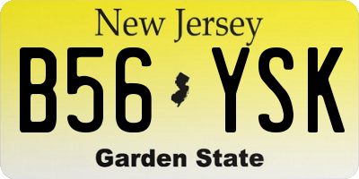 NJ license plate B56YSK