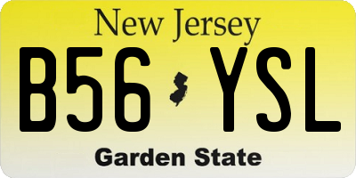 NJ license plate B56YSL
