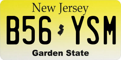 NJ license plate B56YSM