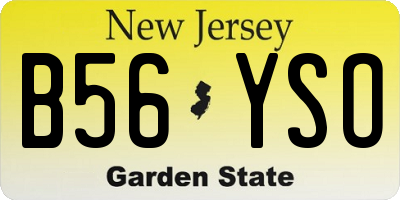 NJ license plate B56YSO