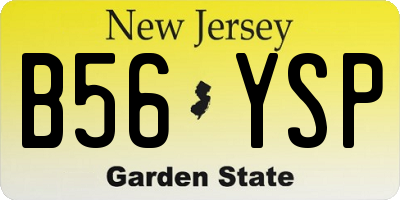 NJ license plate B56YSP