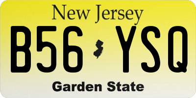 NJ license plate B56YSQ