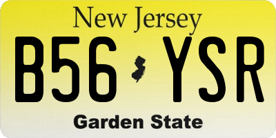 NJ license plate B56YSR