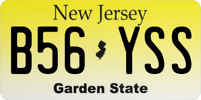 NJ license plate B56YSS