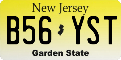 NJ license plate B56YST
