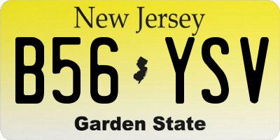 NJ license plate B56YSV