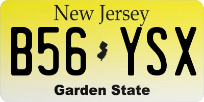 NJ license plate B56YSX