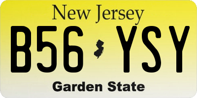 NJ license plate B56YSY