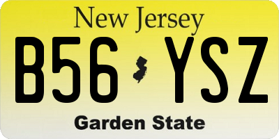 NJ license plate B56YSZ