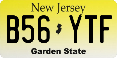 NJ license plate B56YTF