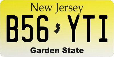 NJ license plate B56YTI