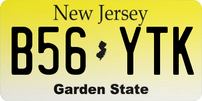 NJ license plate B56YTK