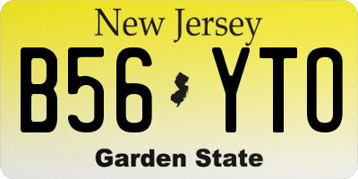 NJ license plate B56YTO