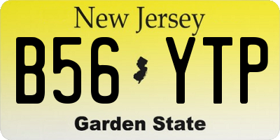 NJ license plate B56YTP