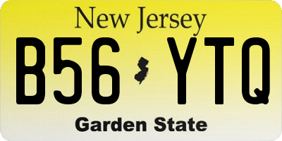 NJ license plate B56YTQ