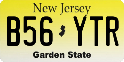 NJ license plate B56YTR