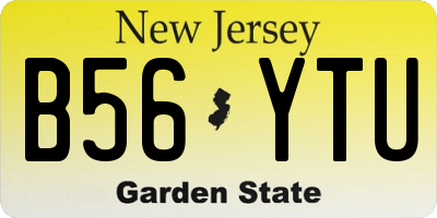 NJ license plate B56YTU