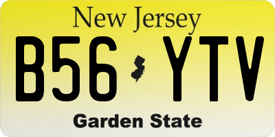 NJ license plate B56YTV