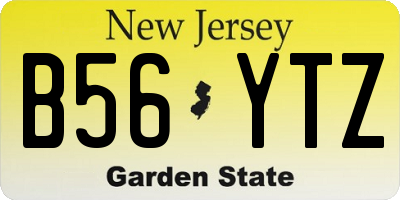 NJ license plate B56YTZ