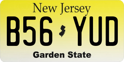 NJ license plate B56YUD