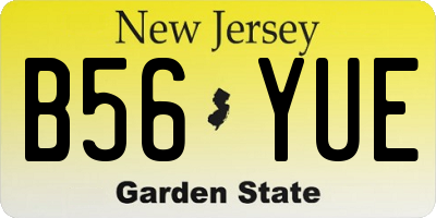 NJ license plate B56YUE